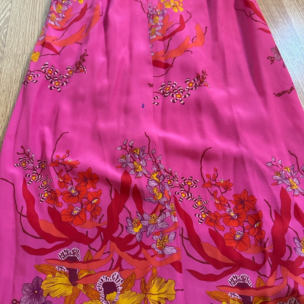 Jaline Resort Katherine Pink Silk Floral Dress size M - Picture 9 of 12